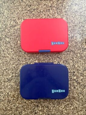 Compact Bento Lunch Box - Red & Navy